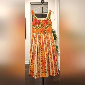 Issac Mizrahi x Target Floral Pleated Midi Dress Size XS fits like Small